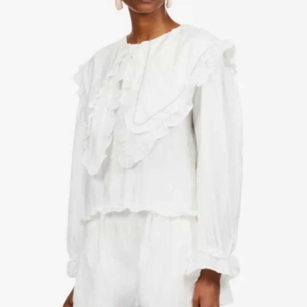 NWOT Sister Jane White Ruffled Blouse